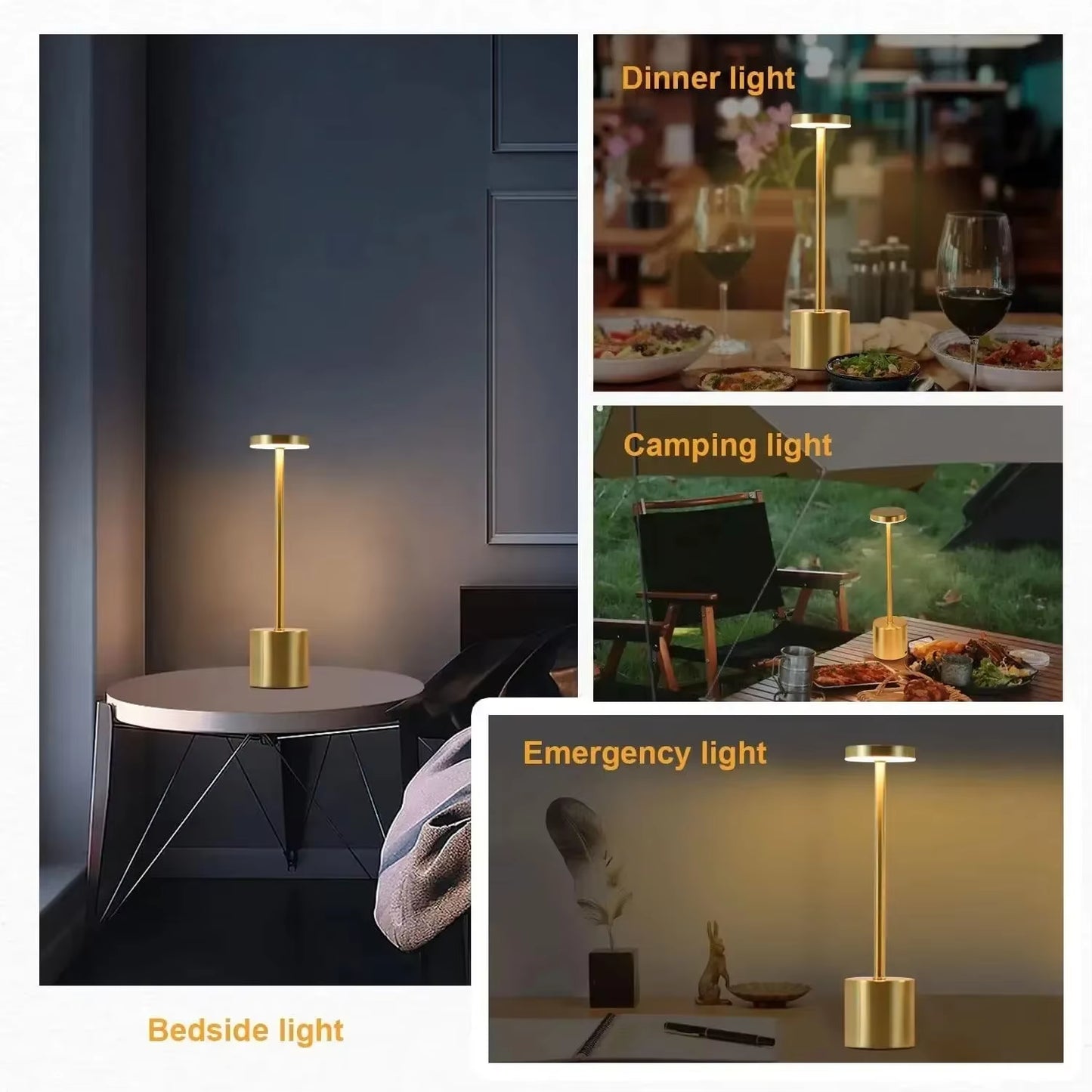 Rechargeable LED Night Light Touch Table Lamp Writing Lamp Bedside Creative Ambient Lights Bar Outdoor Decoration Night Lighting