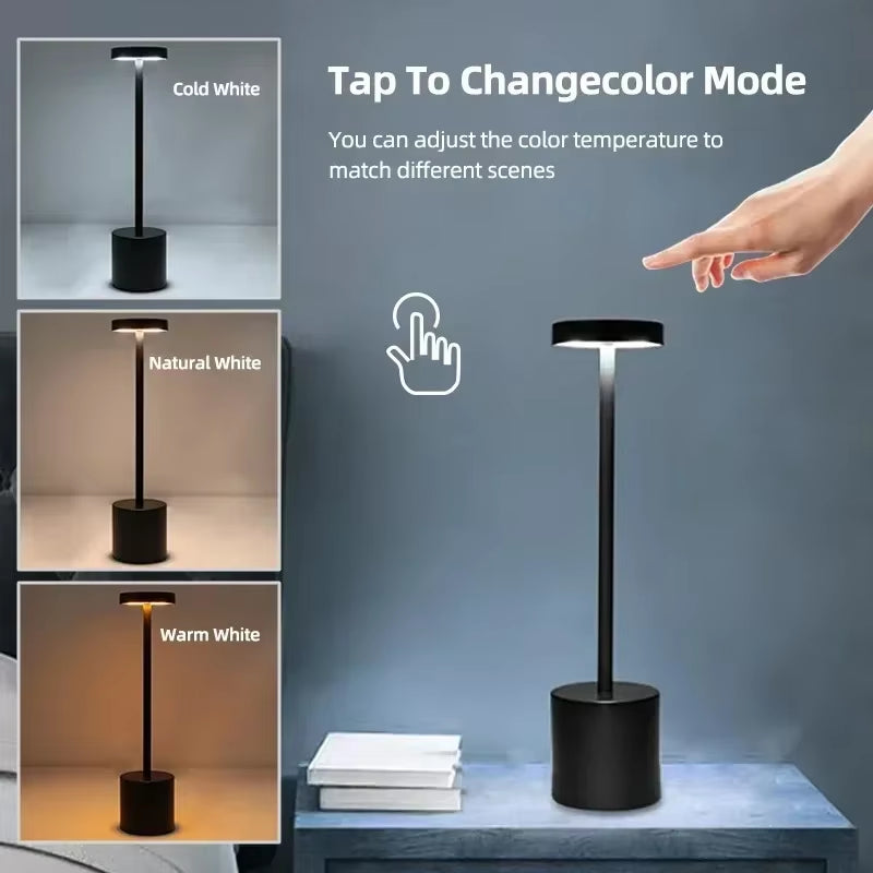 Rechargeable LED Night Light Touch Table Lamp Writing Lamp Bedside Creative Ambient Lights Bar Outdoor Decoration Night Lighting