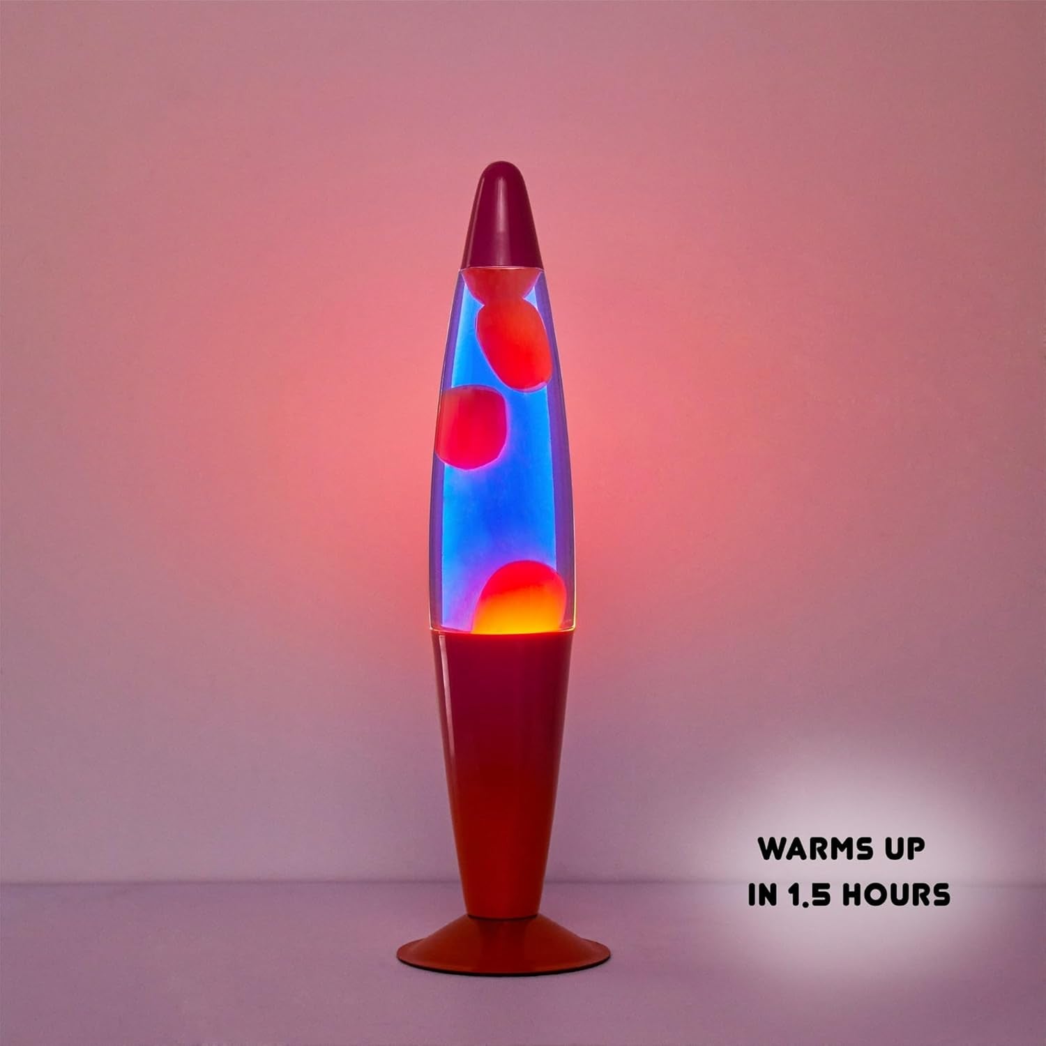 16" Pink Orange Ombre Wax Motion Volcano Lamp, Retro Mood Light for Bedroom, Living Room, or Party Décor